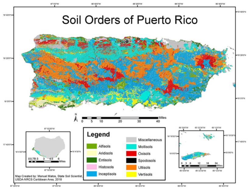 Map of Soil Orders in Puerto Rico. National Resources Conservation Service Caribbean Area (NRCS), US Department of Agriculture.