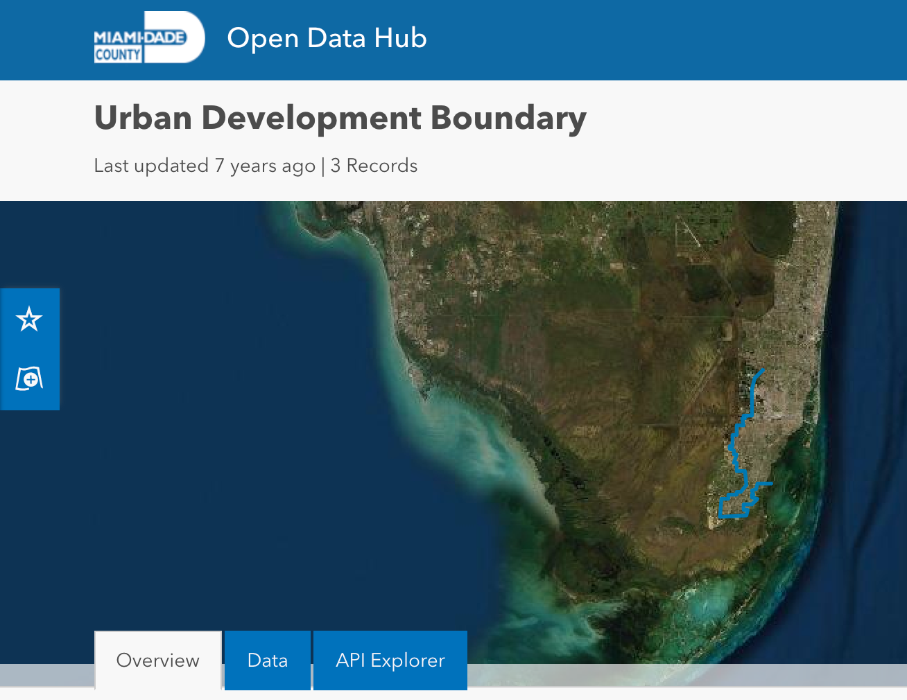 map of Florida's Urban Development Boundary